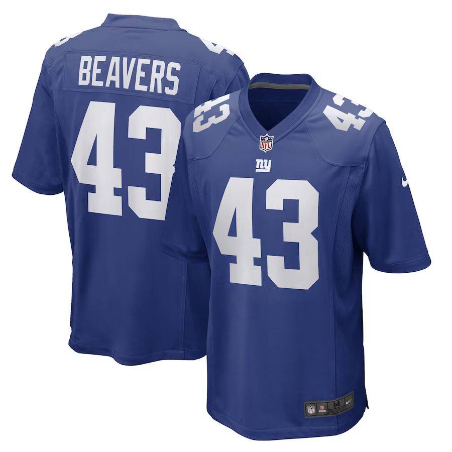 Men New York Giants #43 Darrian Beavers Nike Royal Game Player NFL Jersey